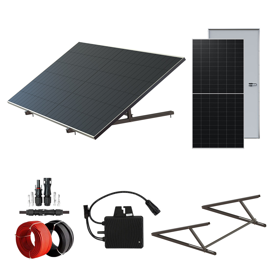 Solar Easy Kits Adjustable Balcony Mount System on Grid Power Energy System for Flat Ground /Flat Roof