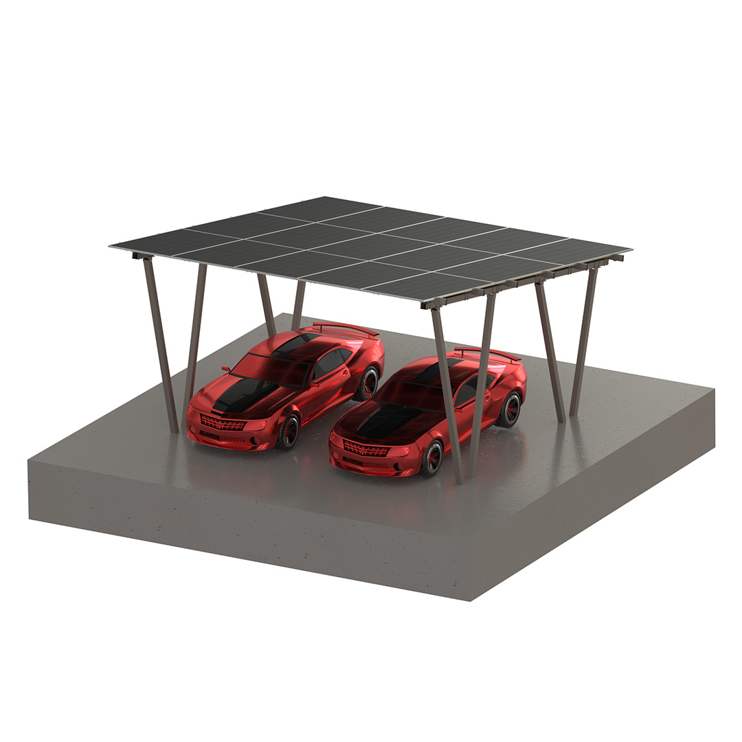 Solar Panel W Type Carport Solar Mounting System with Four Column