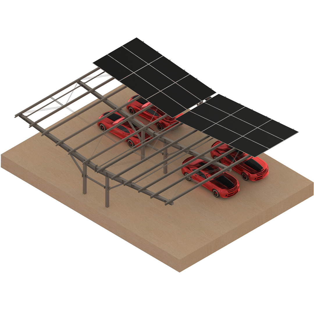 20KW Double-Row Solar Panel Mounting System Kits for Carport Installation