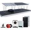 Solar Panel Carport Ground Mounting Kits with PV Module Battery for Car Parking Solar Structure