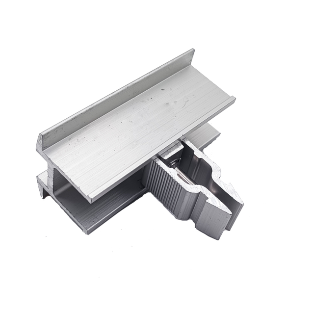 ملحقات نظام تركيب الطاقة الشمسية من الألومنيوم نهاية اللوحة الشمسية والمشبك الأوسط