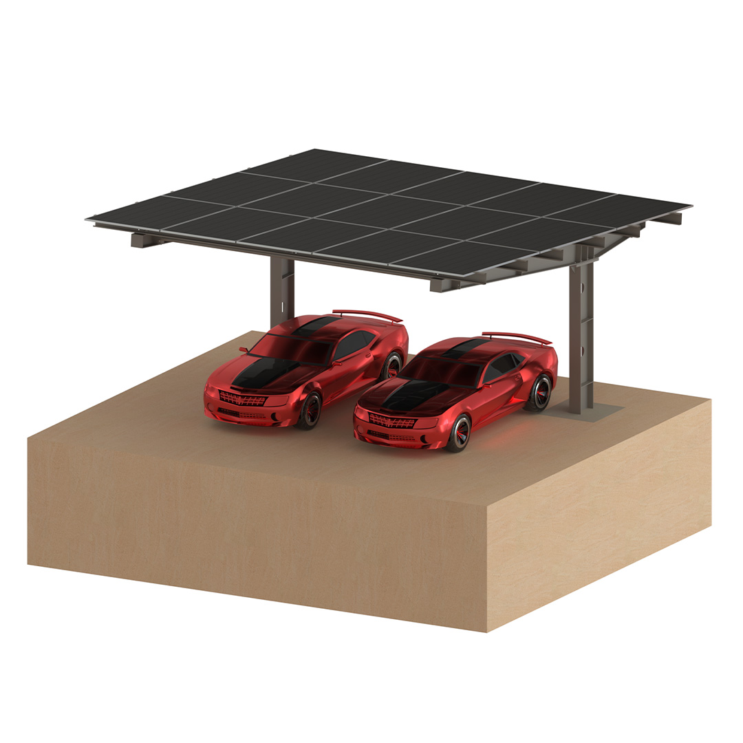 Solar Panel Single-Sided Single Column HDG Steel Solar Carport Mounting System