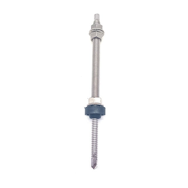 Stainless Steel Self Drilling Hanger Bolt with EPDM Washer & Flange Nuts for Solar Mounting