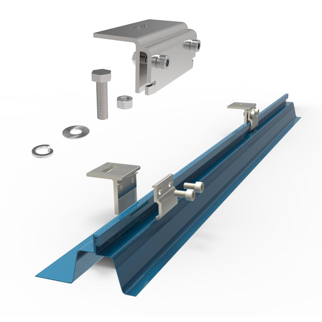  Трапециевидная металлическая крыша со стоячим фальцем Металлическая крыша Солнечная система крепления