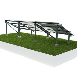 Solar Panels Ground Solar Mounting Structure with Concrete Block Foundationa