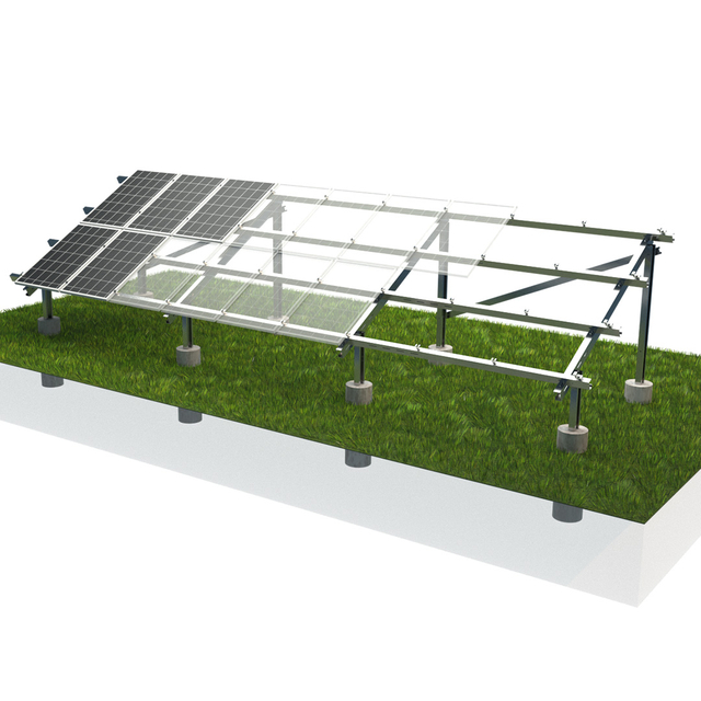 Solar Panels Ground Solar Mounting Structure with Concrete Block Foundationa